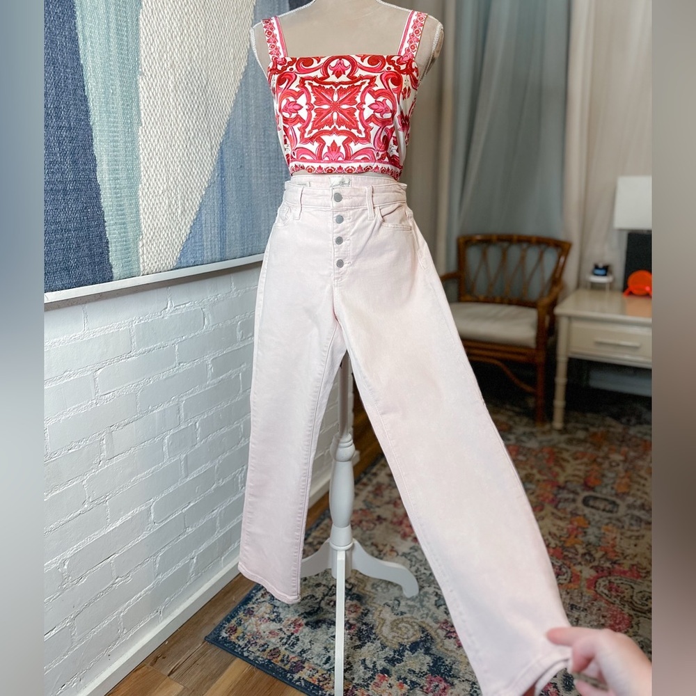 Universal Thread Pink High Rise Slim Straight Jeans